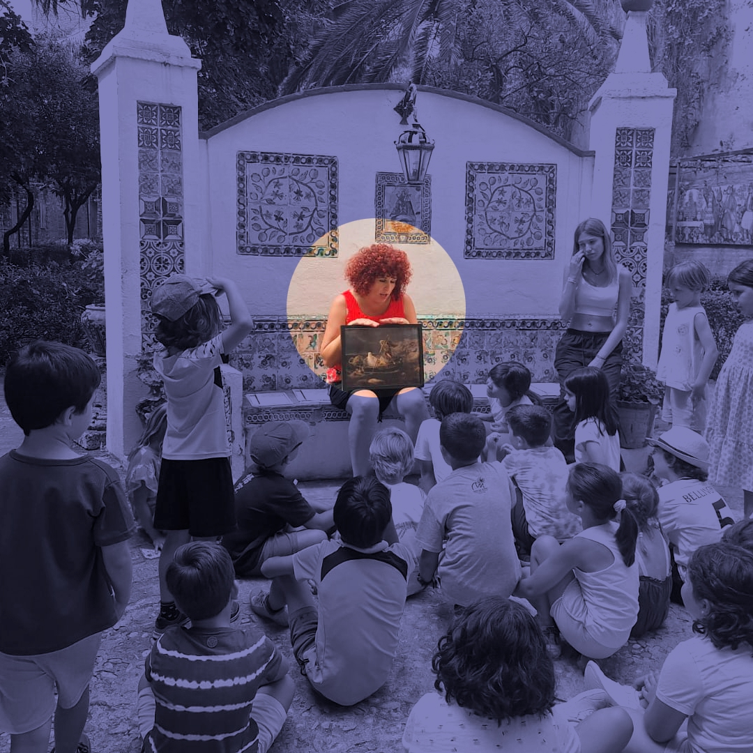 Laura  en la Casa Museo Benlliure en una actividad de la  Escuela de Verano.